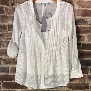 L/S Sheer printed blouse